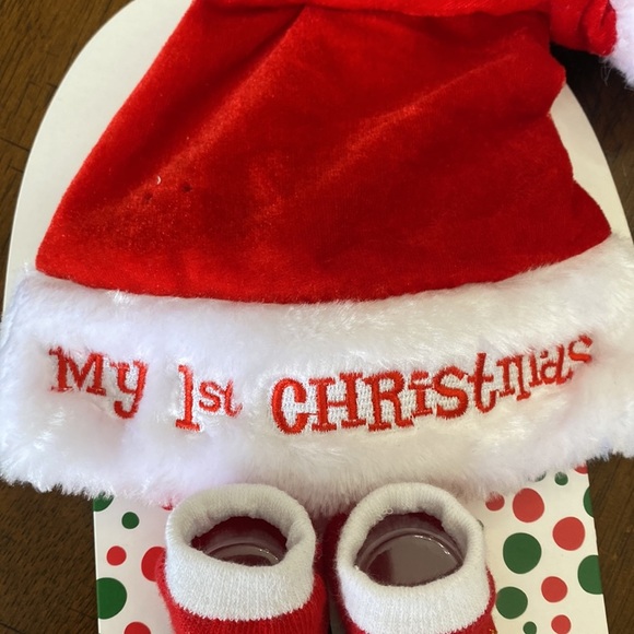 Holiday Hat with Faux Fur Trim & Booties Set - Picture 3 of 4